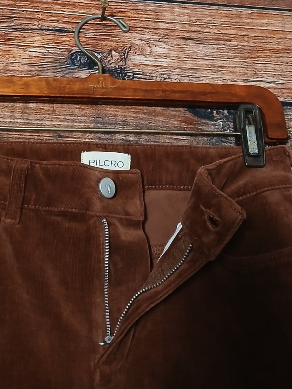 Pilcro Anthropologie Corduroy Pants 26 High Rise Skinny Brown Stretch - Picture 7 of 9